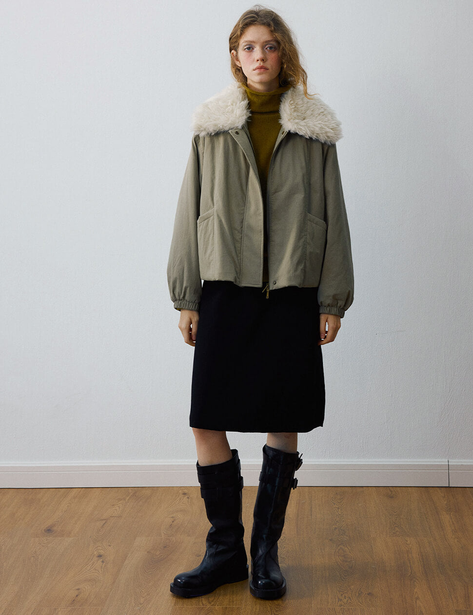 Fur Collar Bomber Jacket -PREORDER