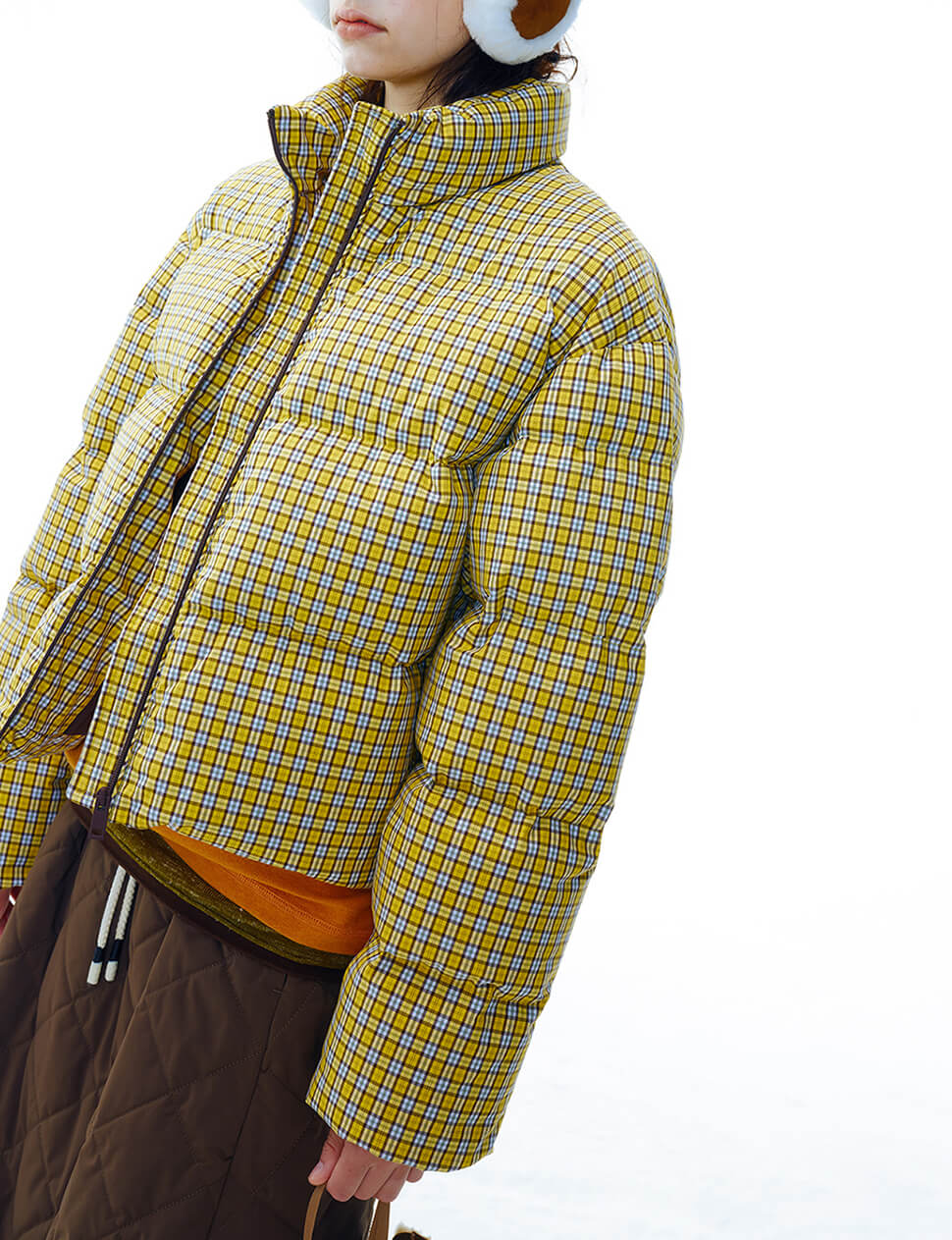 Mustard Plaid Puffy Jacket-PREORDER