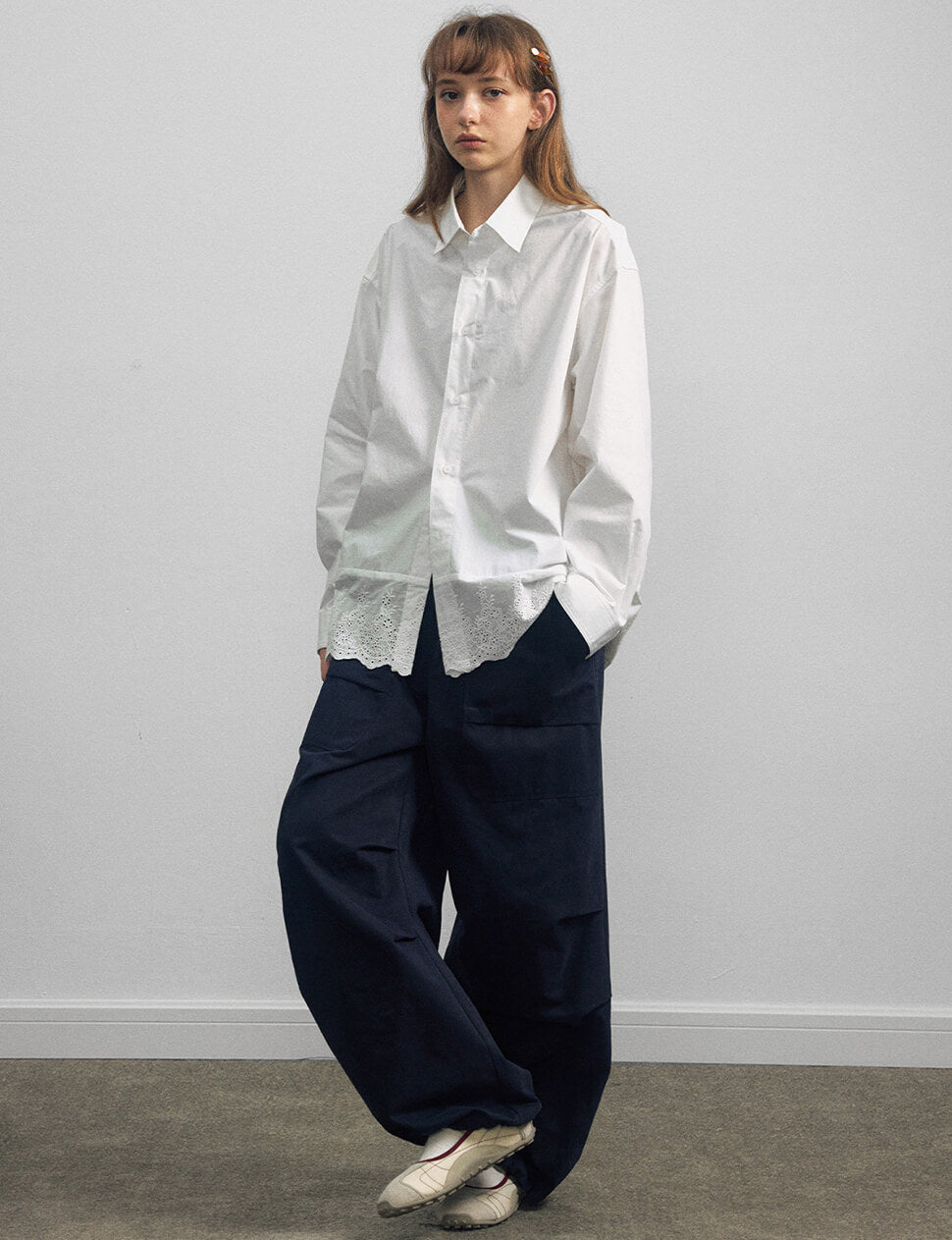 Lace Hem Shirt-PREORDER