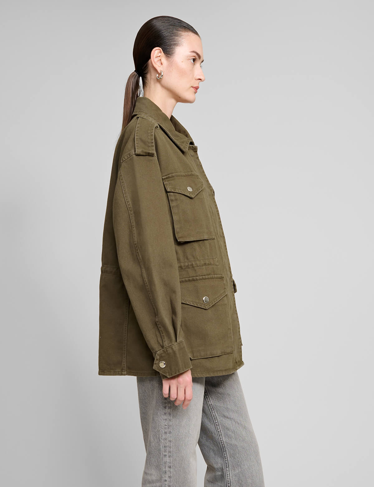Khaki Cotton Cargo Jacket