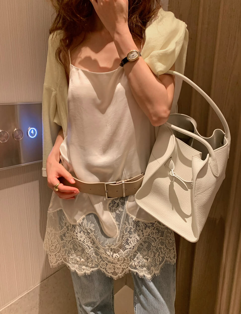 Lace Hem Satin Tank -PREORDER