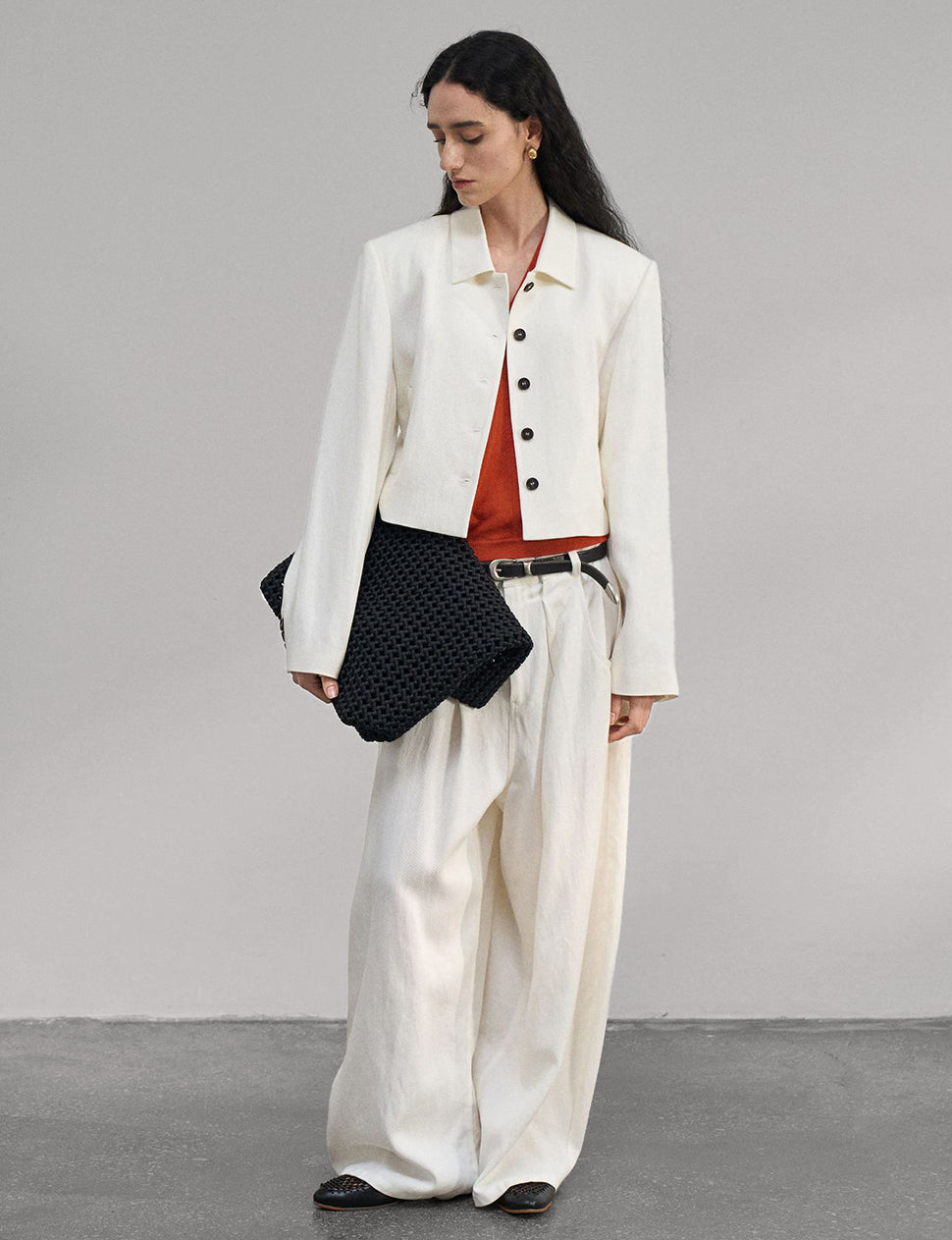 White Crop Jacket