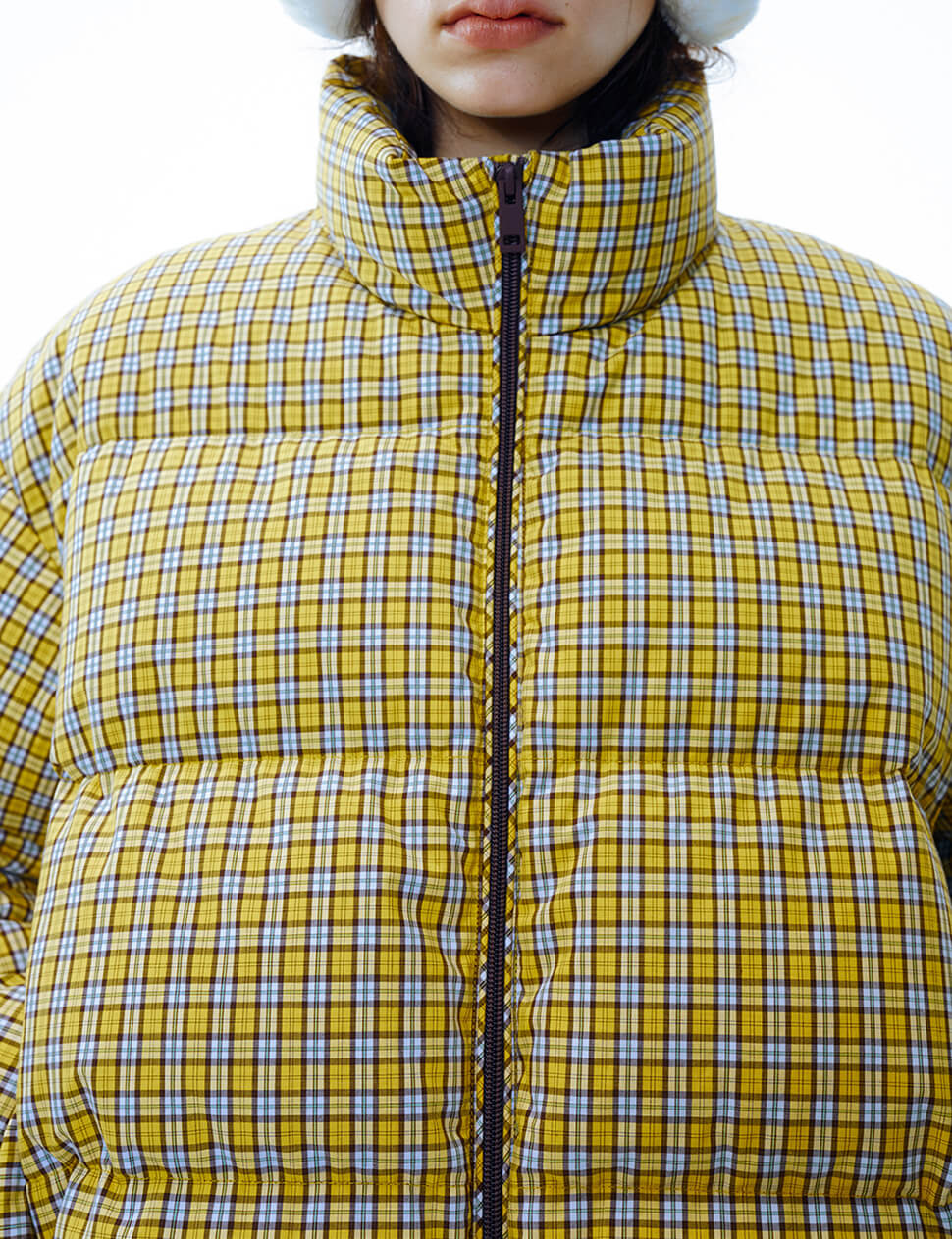 Mustard Plaid Puffy Jacket-PREORDER