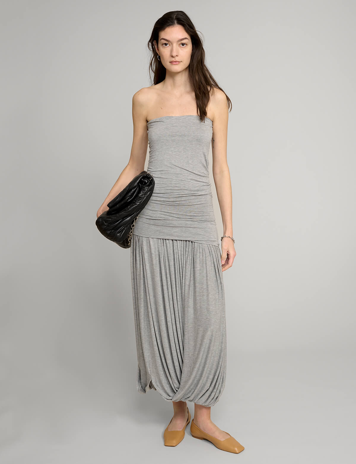 Bubble Hem Strapless Dress