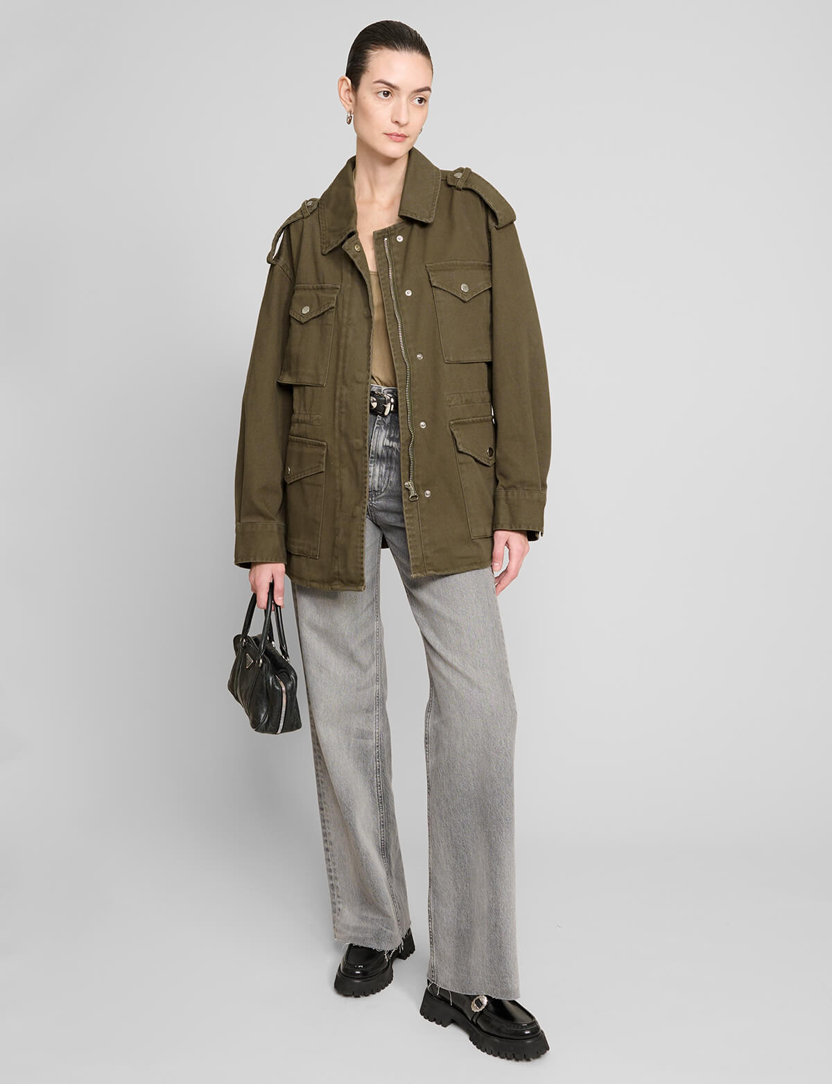 Khaki Cotton Cargo Jacket