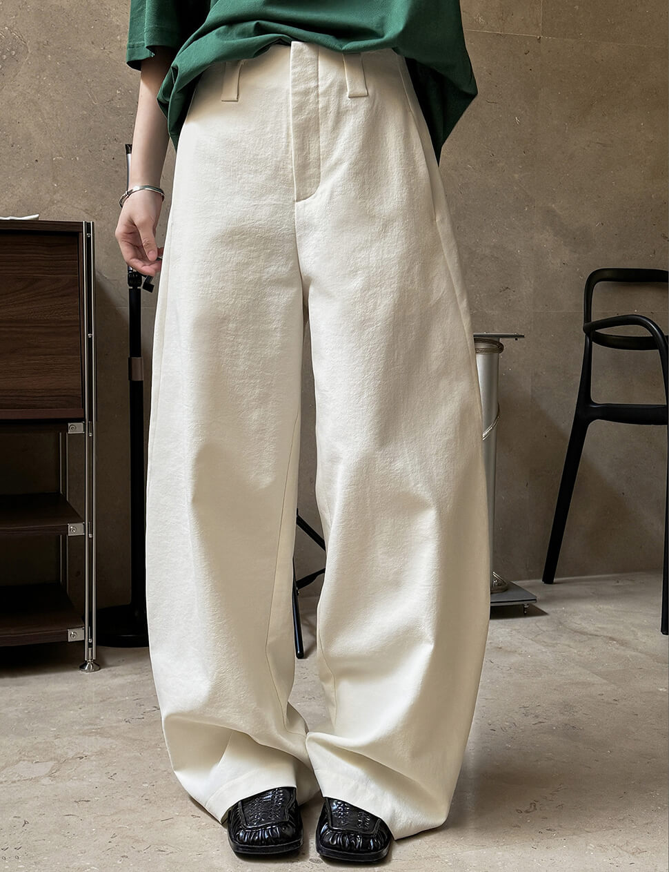 Tan Barrel Leg Pants
