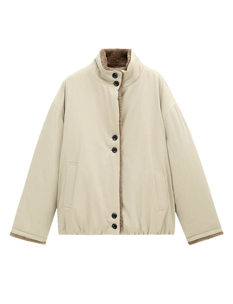 Reversible Grey Fur Jacket