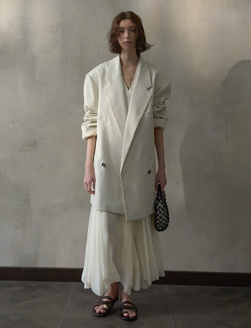 Oat Oversized Linen-Blend Blazer