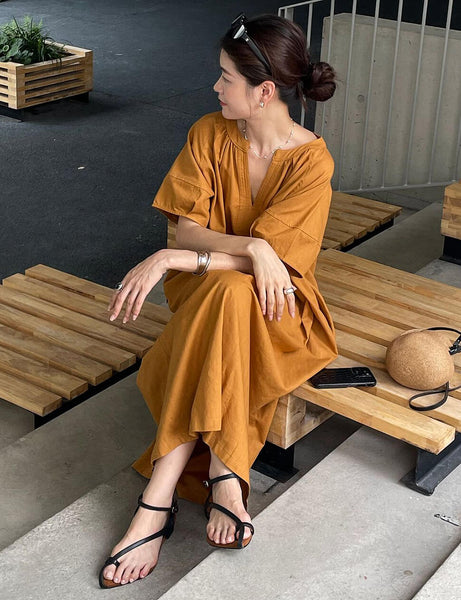 marigold-v-neck-linen-caftan-