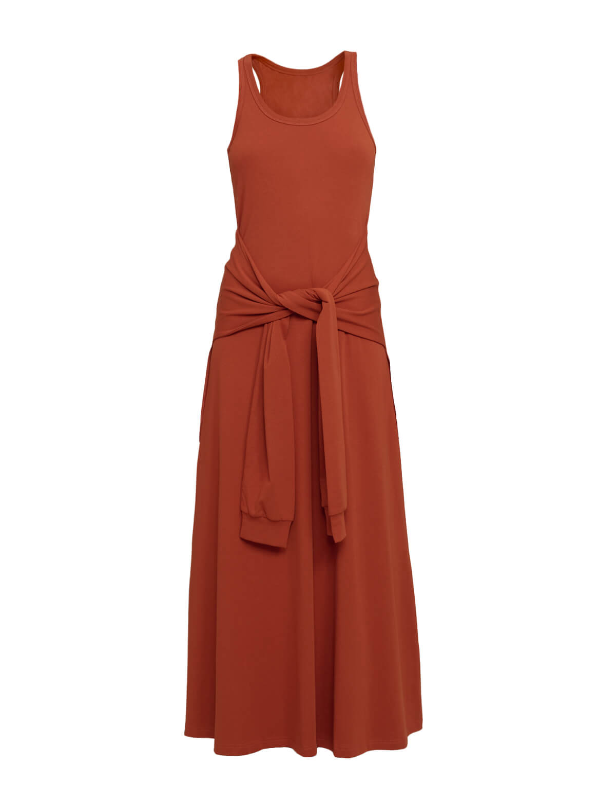 Paprika Sleeve Waist-Tie Dress