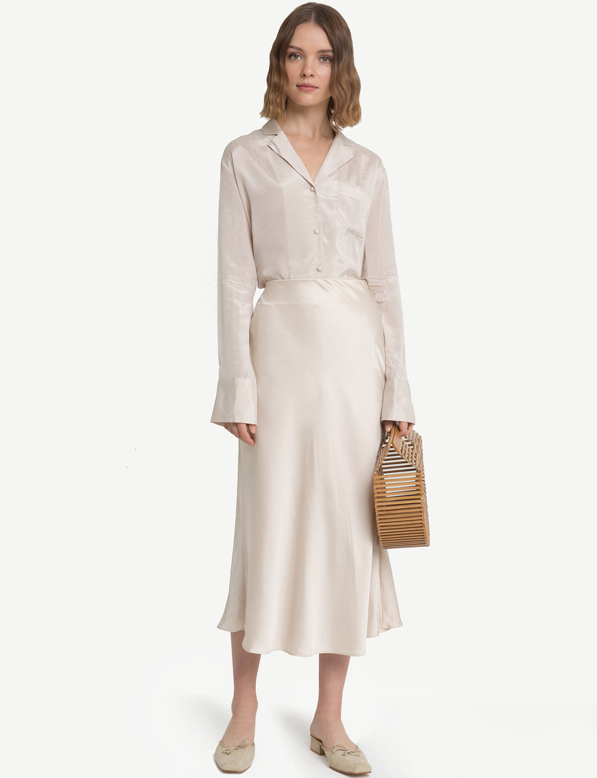 Satin Midi Skirt