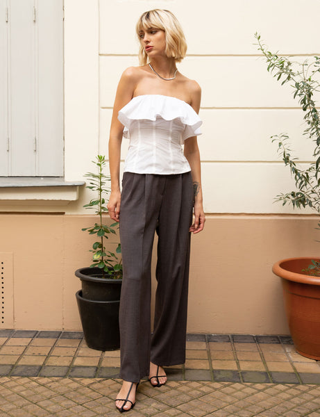 FETICO / フェティコ | RUFFLED SLEEVE BUSTIER TOP トップス | 1 | ホワイト | レディース FETICO / フェティコ | RUFFLED SLEEVE BUSTIER TOP トップス | 1