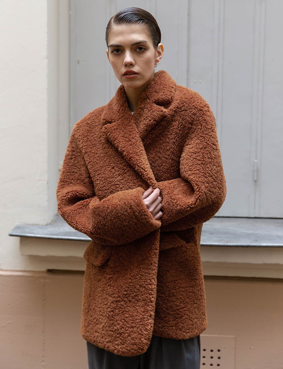 Camel Faux Fur Coat