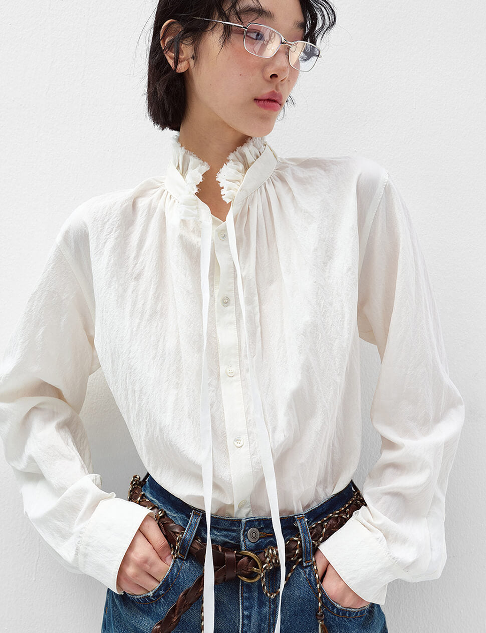 Ruffled Tie Blouse-PREORDER