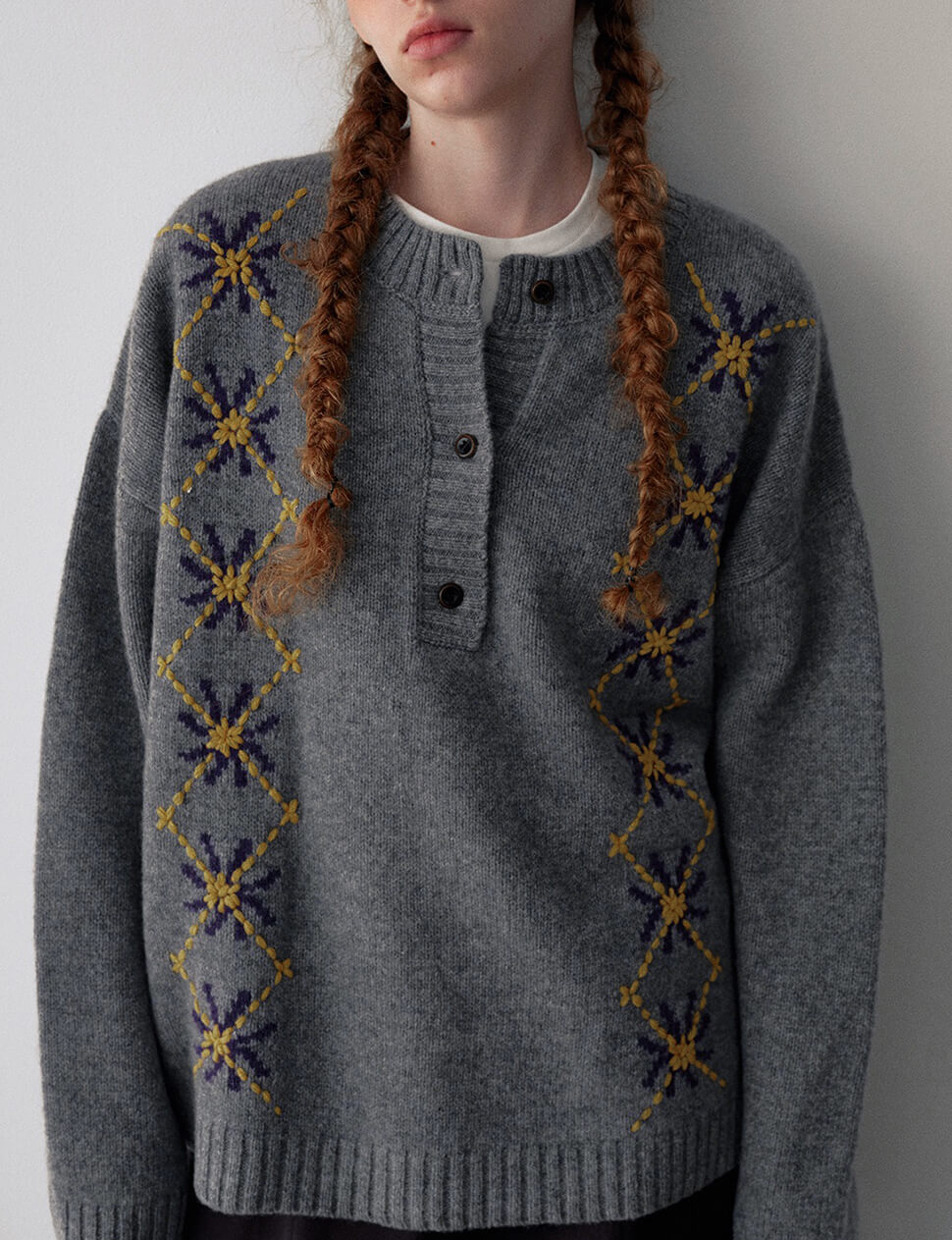 Argyle Motif Sweater -PREORDER