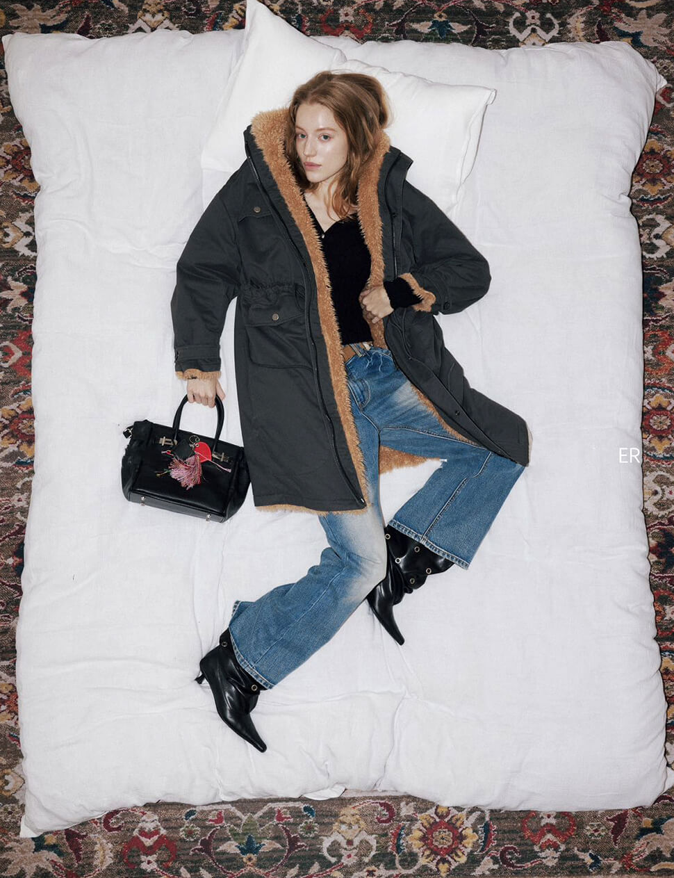 Black Fur Reversible Parka Jacket-PREORDER