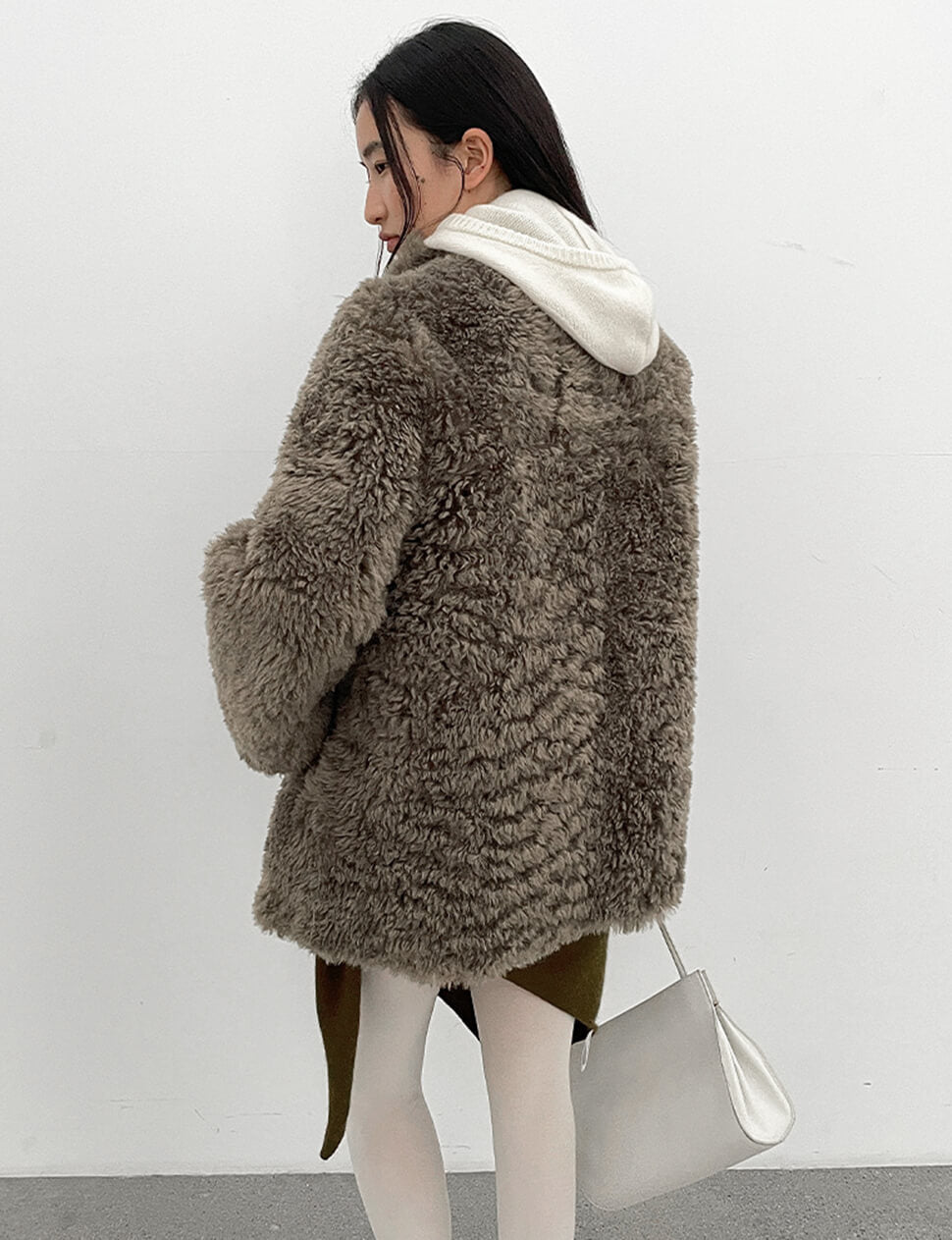 Grey Faux Fur Coat -PREORDER