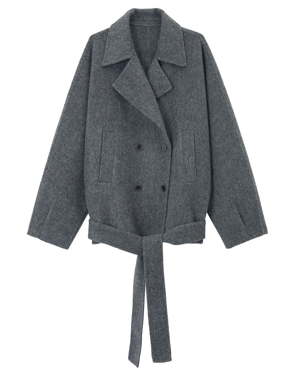 Gray Drop Belted Coat-PREORDER