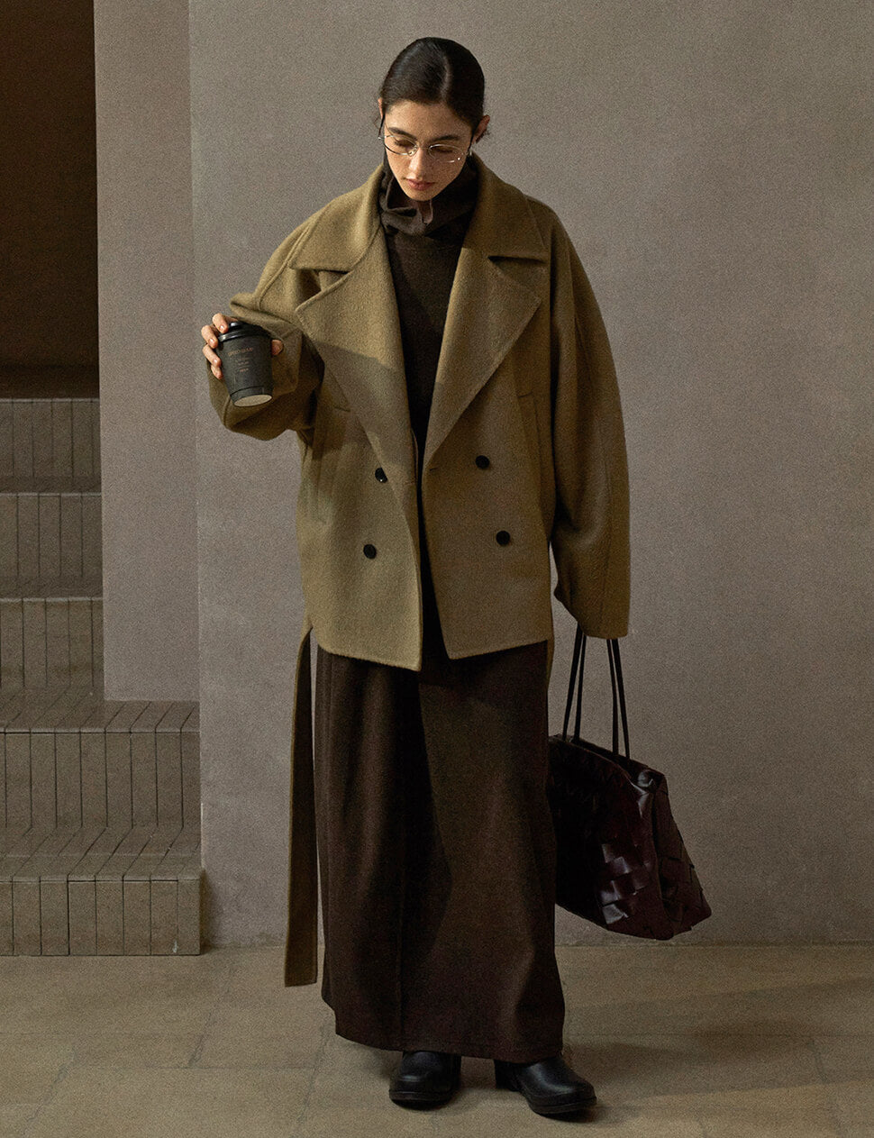 Camel Drop Belted Coat-PREORDER