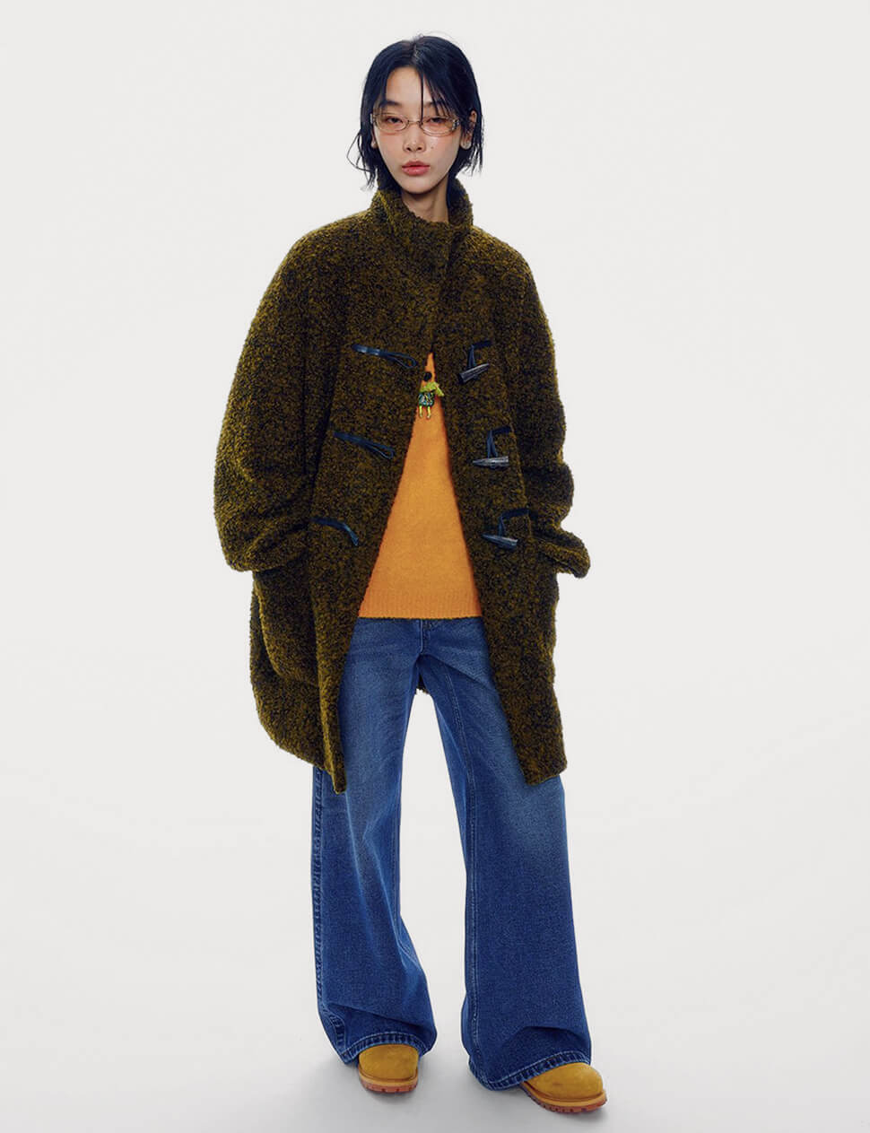 Khaki Boucle Coat-PREORDER