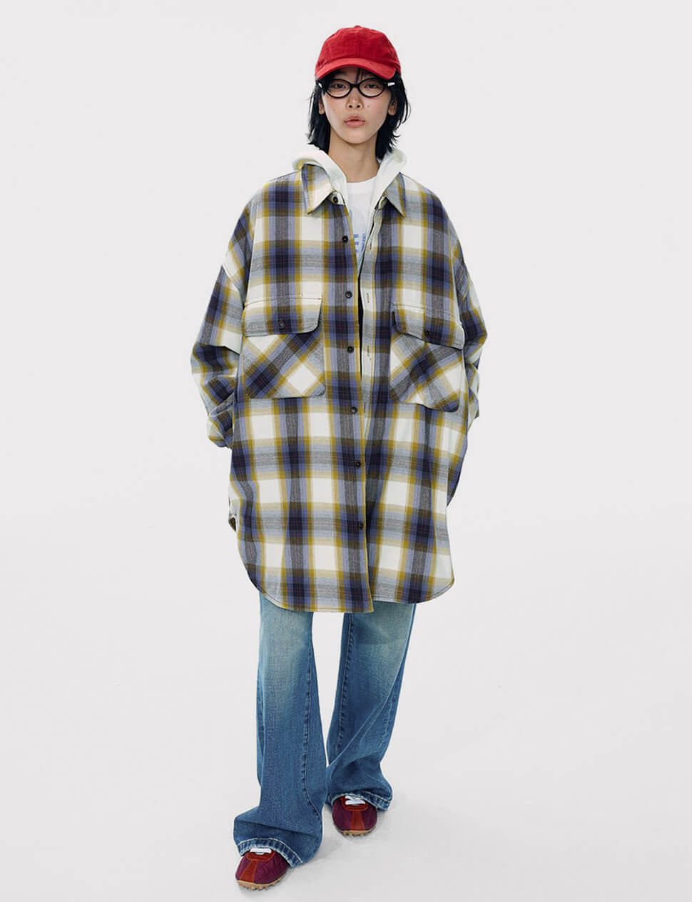 Plaid Oversized Shirt Coat-PREORDER