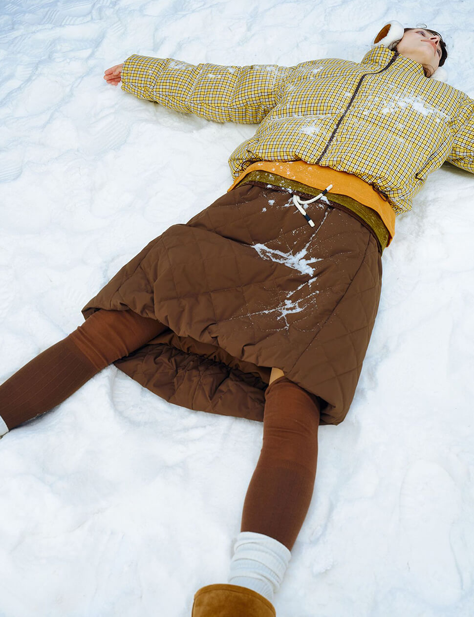 Mustard Plaid Puffy Jacket-PREORDER