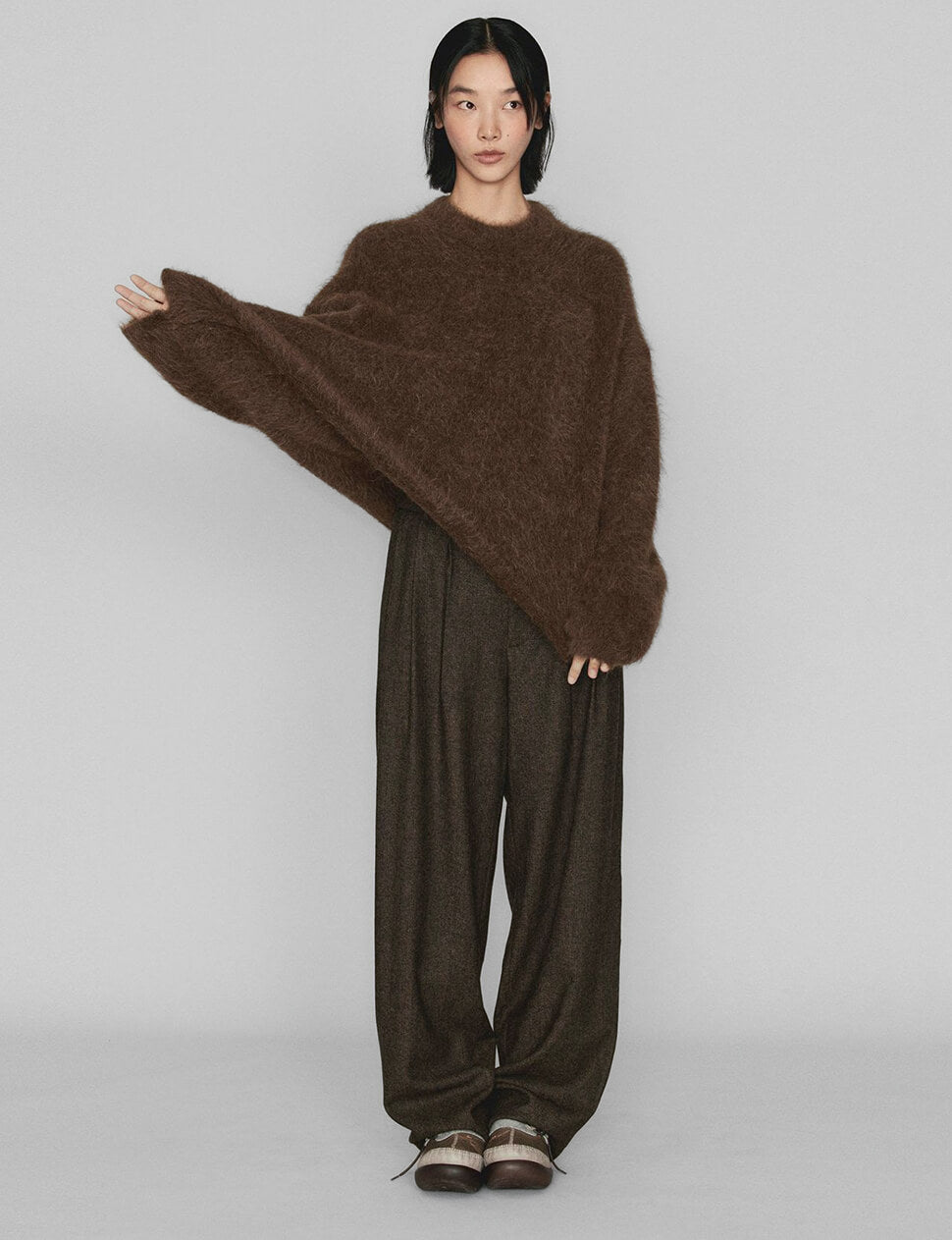Brown Wool-Blend Pants -PREORDER