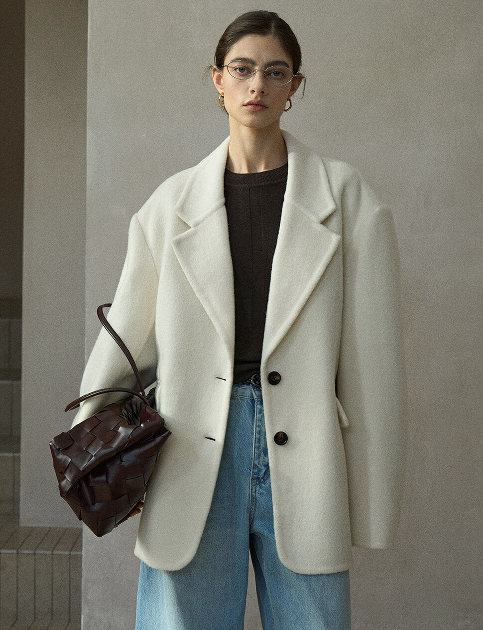 Ivory Oversized Wool Blazer -PREORDER