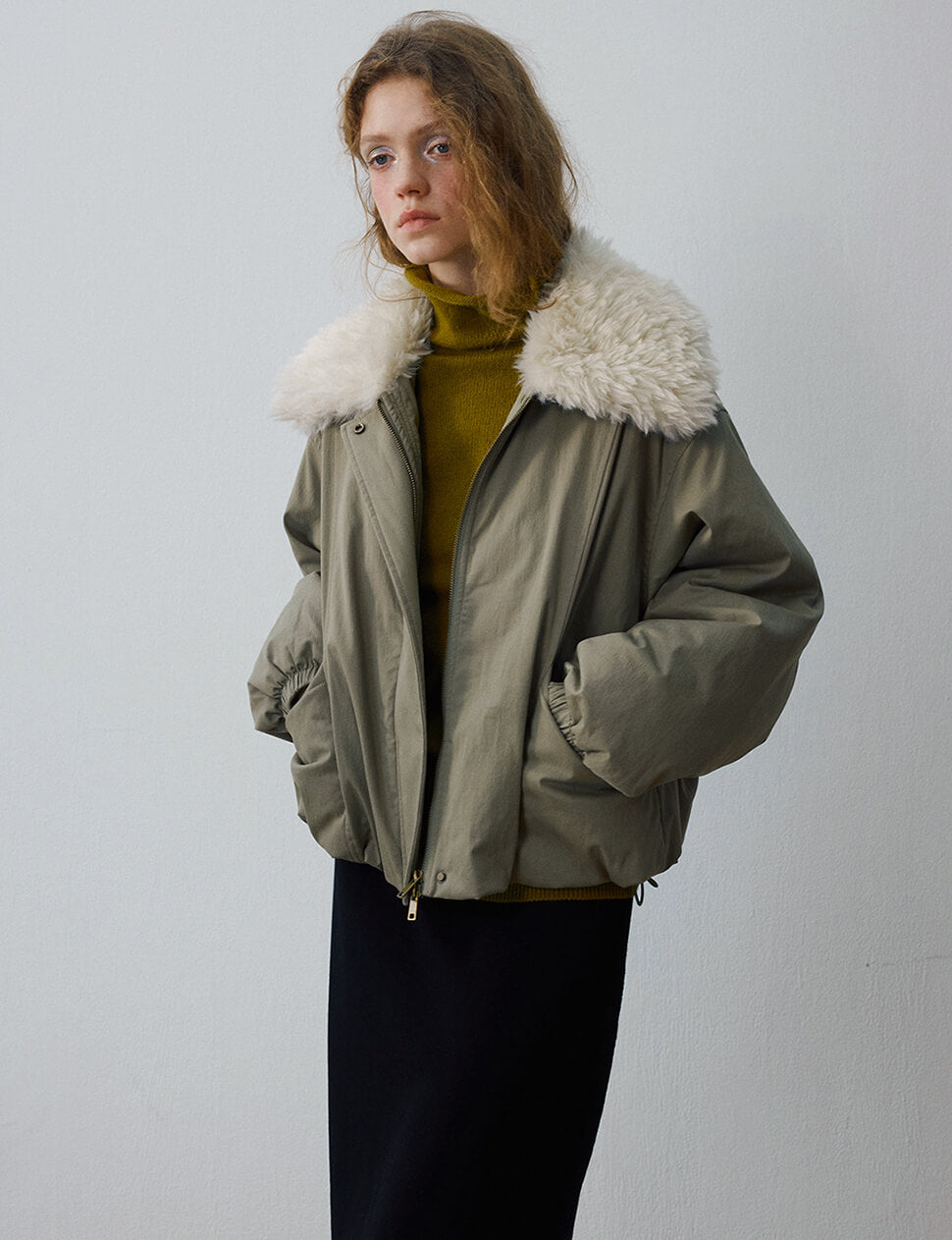 Fur Collar Bomber Jacket -PREORDER