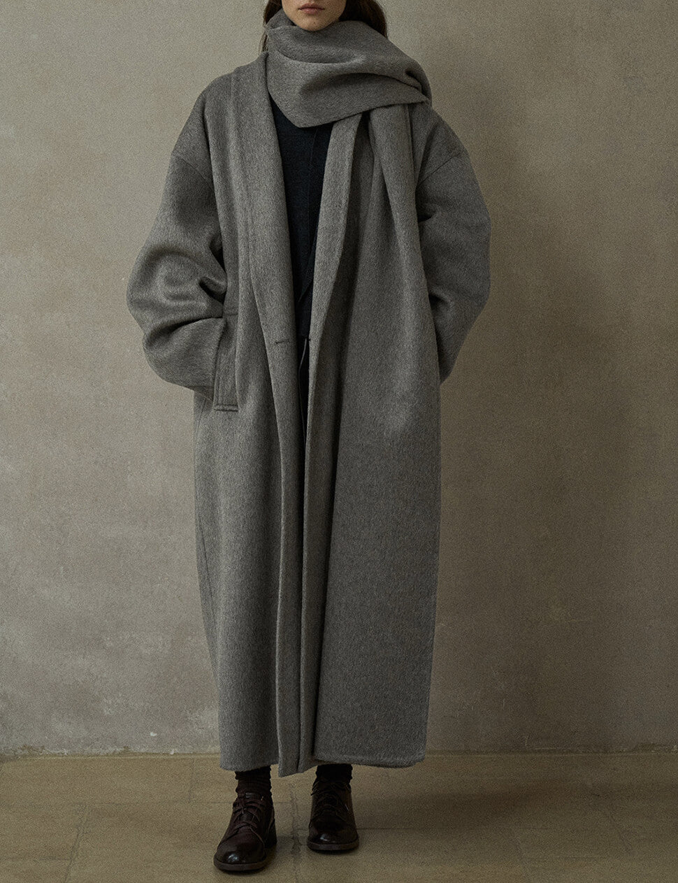 Grey Oversized Wool Coat -PREORDER
