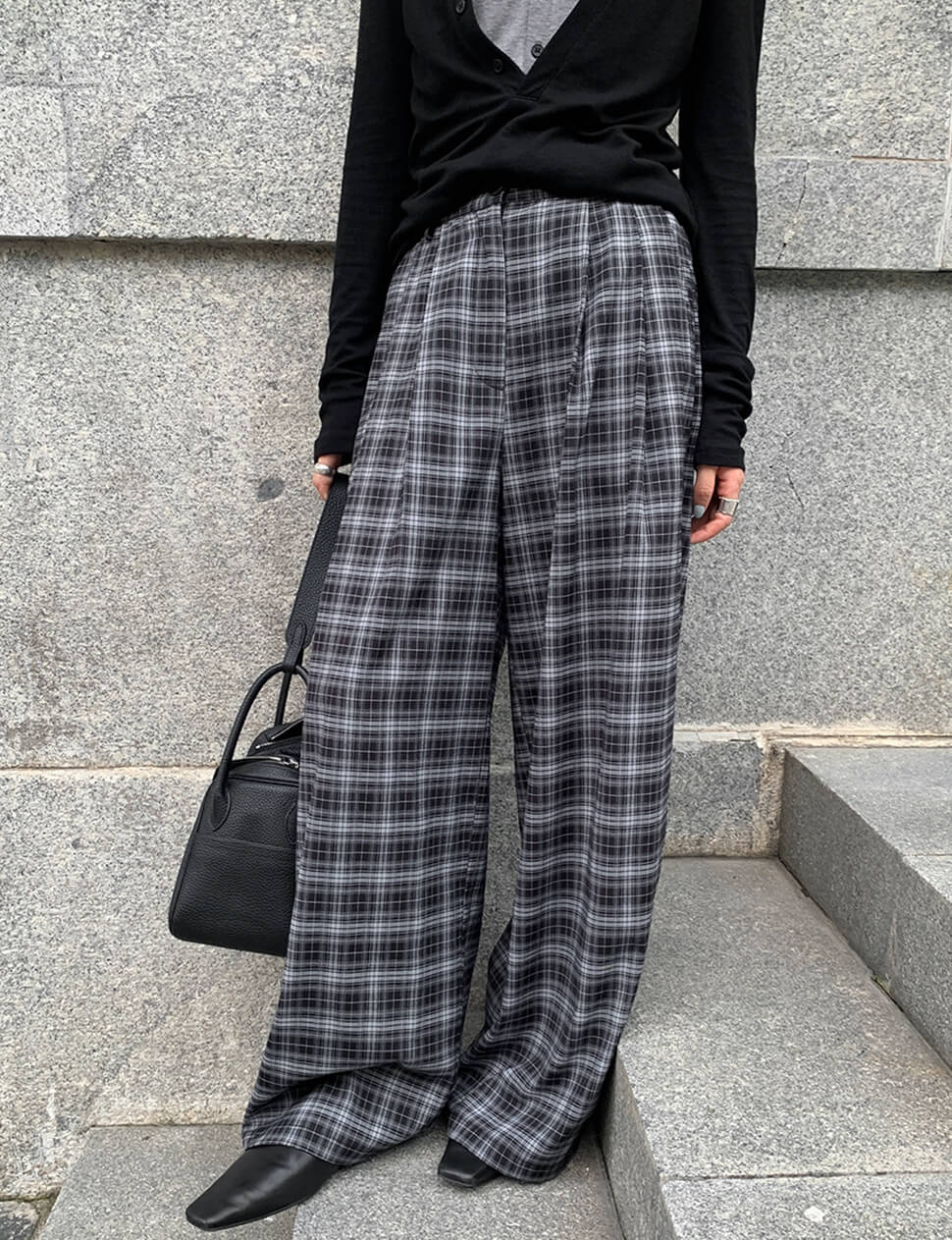 Black Plaid Pants -PREORDER
