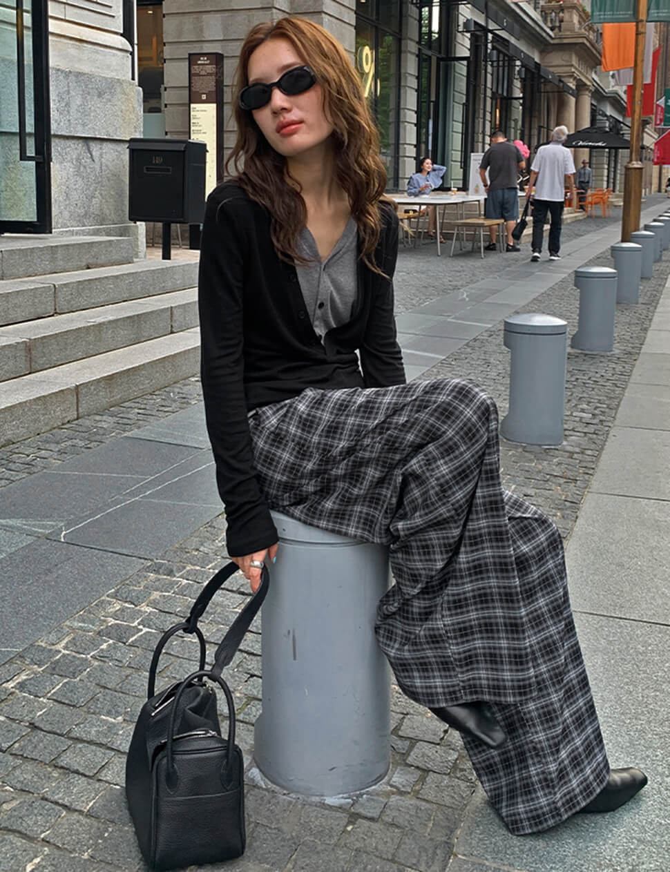 black and grey plaid dress pants DGKaxiyaHM Men's Slim-Fit Casual Business Check Trousers Fashion Basic Plaid Tapered Pants Straight Leg Iron-Free Dress Pant (Light Grey,32) at Amazon Men's Clothing store