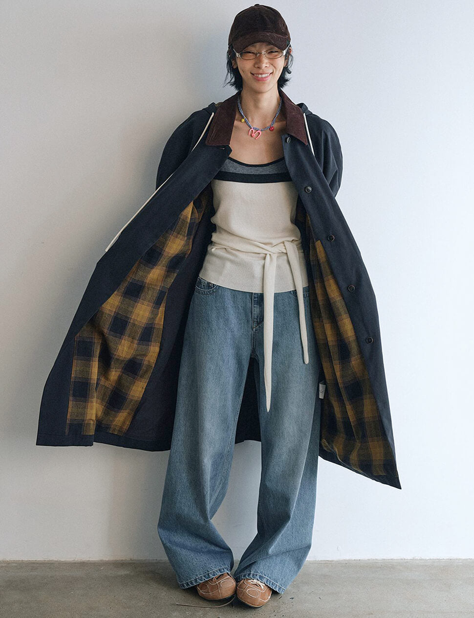 Navy Hooded Oversized Coat -PREORDER