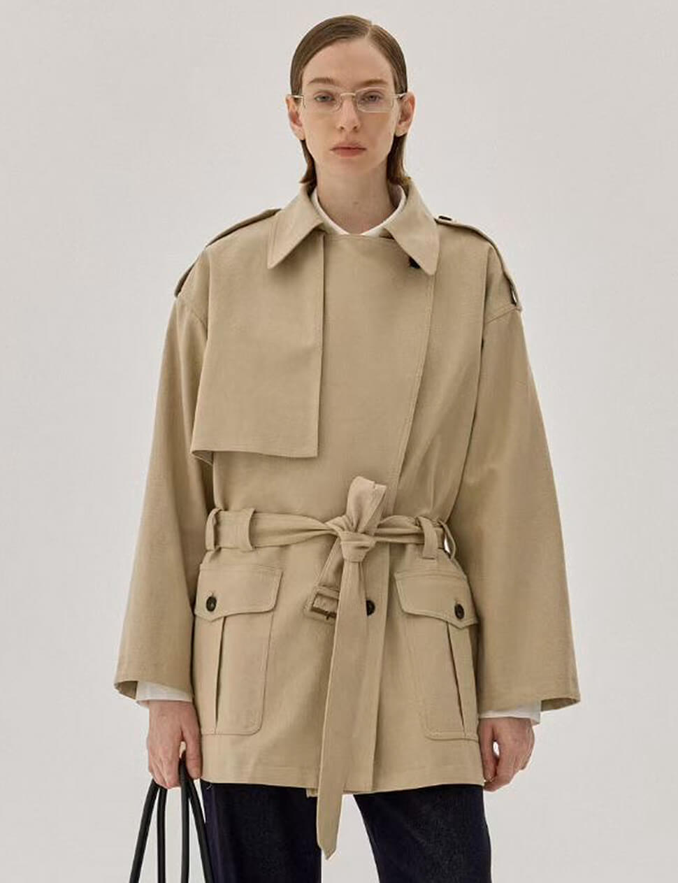 Tan Pocket Trench Jacket-PREORDER