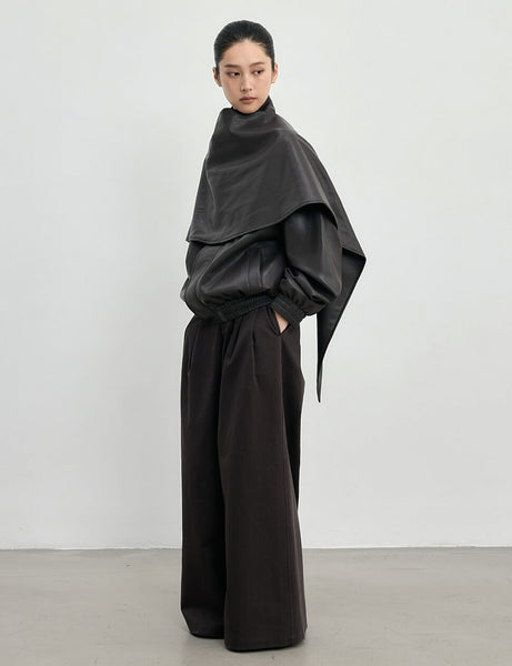 Leather Scarf Bomber jacket-BESTSELLER