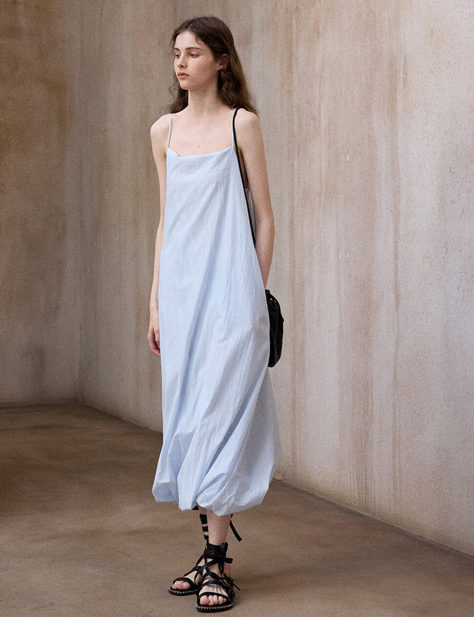 Pale Blue Bubble Hem Dress -PREORDER