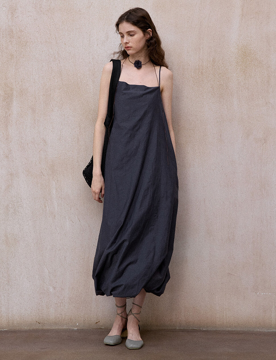 Dark Grey  Bubble Hem Dress -PREORDER
