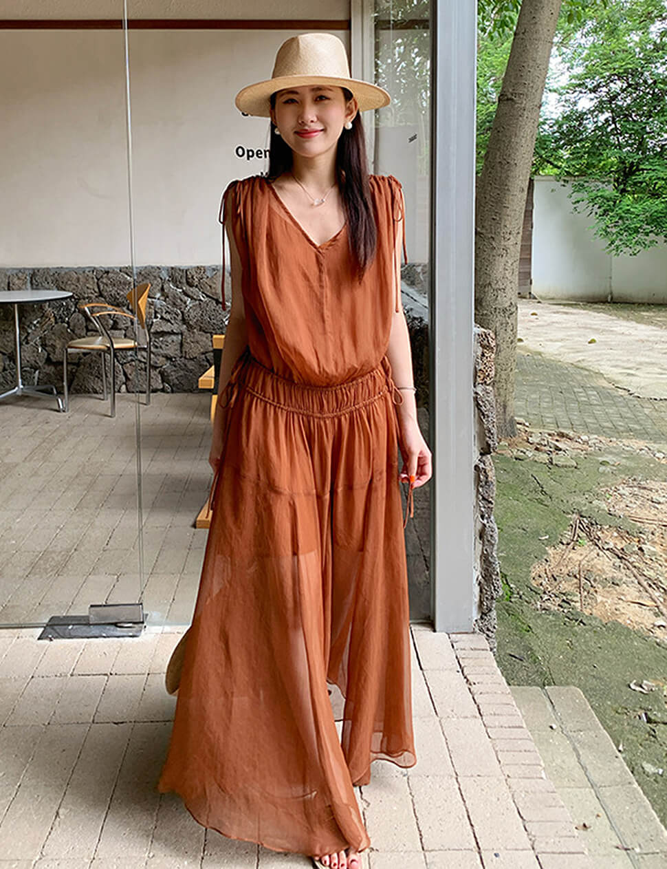 Terracota Sheer Dress -PREORDER