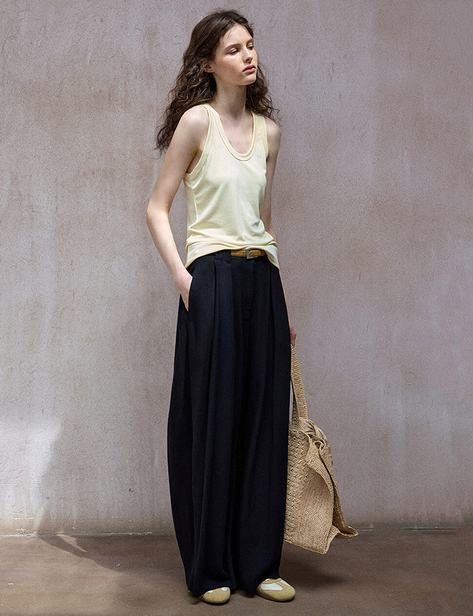 Black Draped Trousers -PREORDER