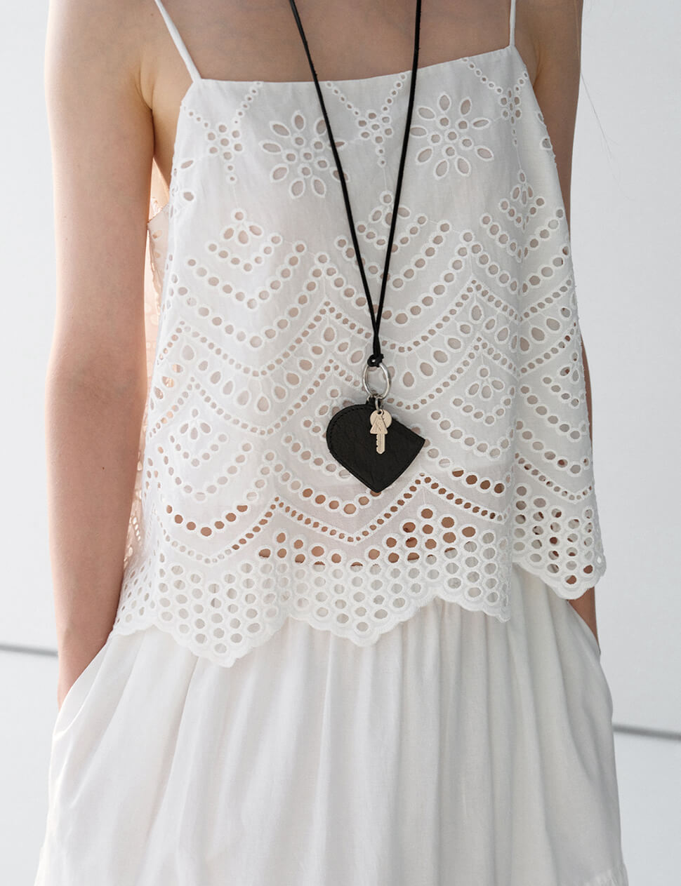 White Eyelet Tank -PREORDER