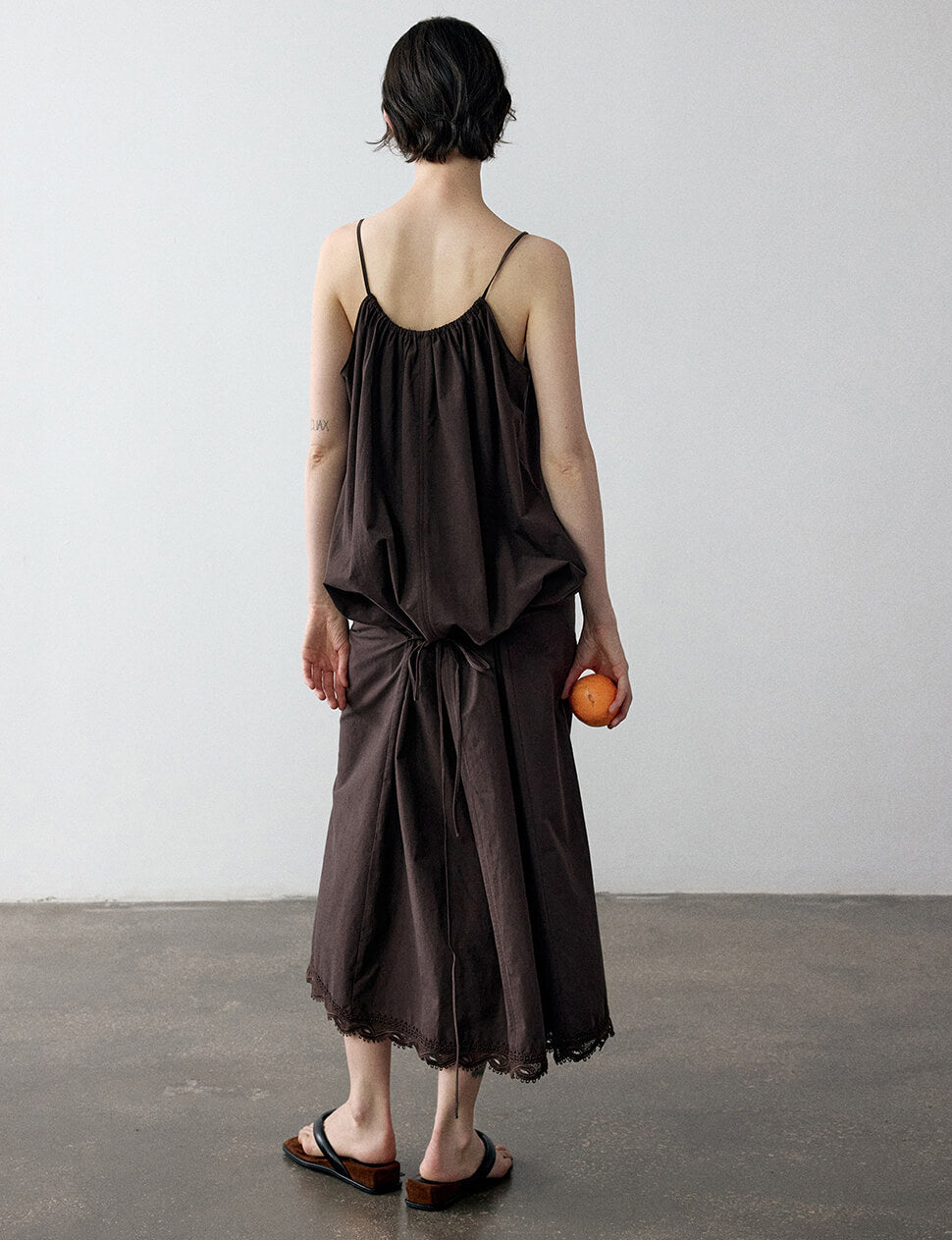 Lace Hem Dress in Chocolate Lace Hem Dress in Chocolate