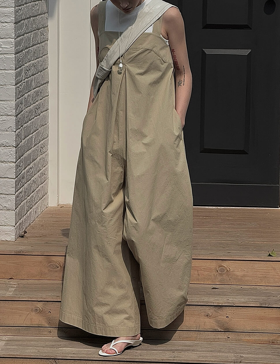 Tan Wide Leg Jumpsuit-PREORDER