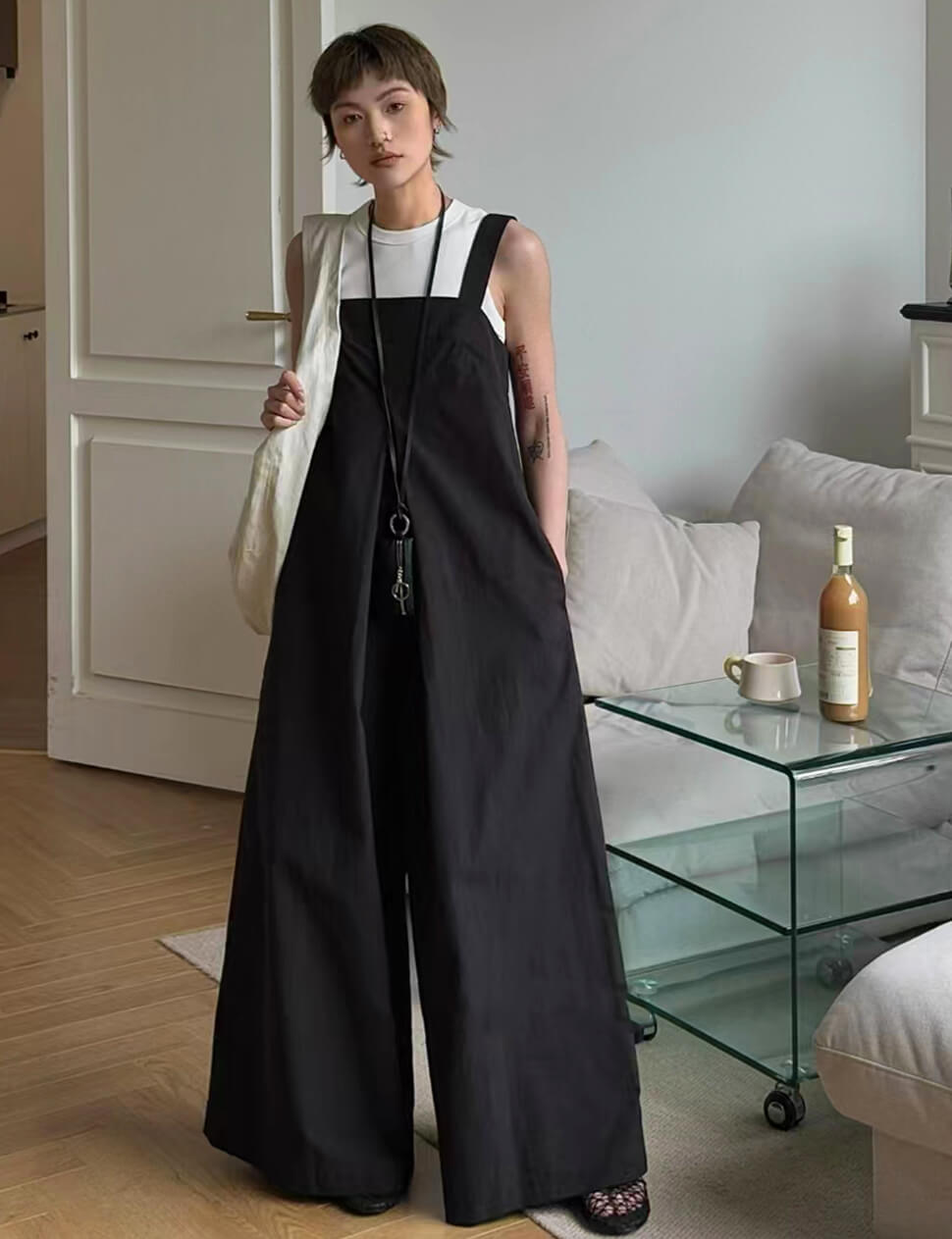Black Wide Leg Jumpsuit-PREORDER