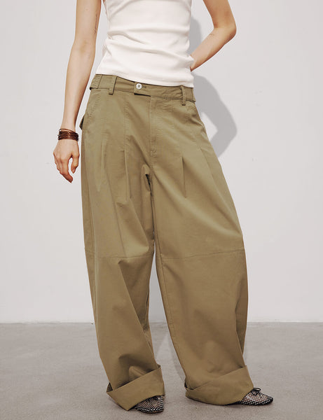 Baggy Khaki Button Pants-BESTSELLER