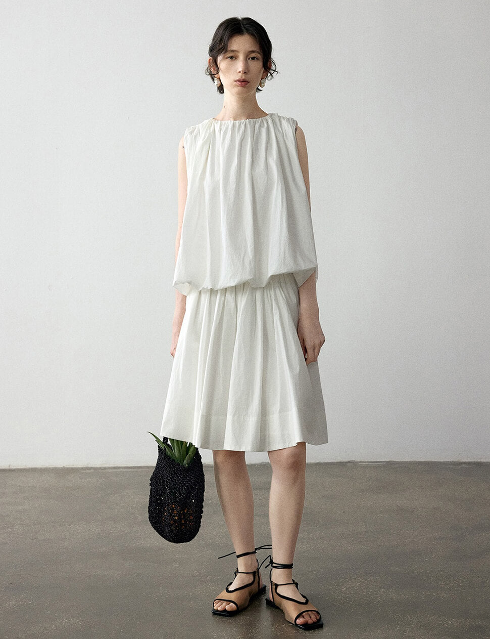 White Puff Parachute Top-PREORDER