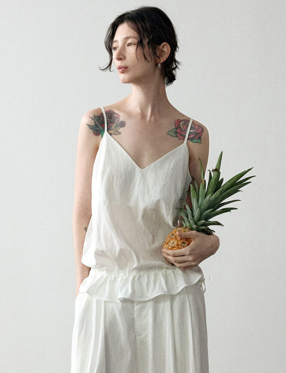 White Peplum Tank -PREORDER
