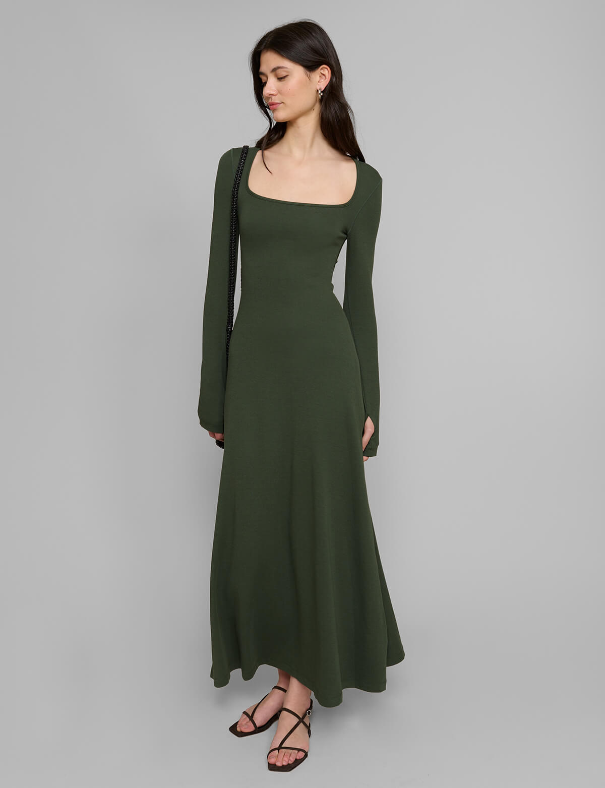 Olive Maxi Jersey Dress