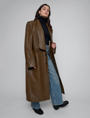 【PALE JADE】24FW Leather Padded Trentch Coat In Brown 32874251_0a97e5ea-2331-40cc-