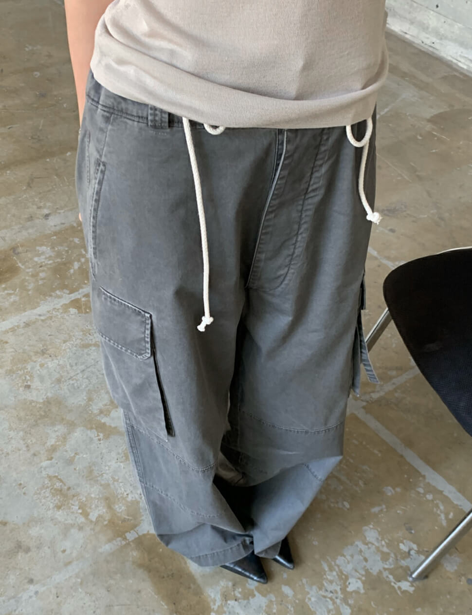Grey Utility Cargo Pants