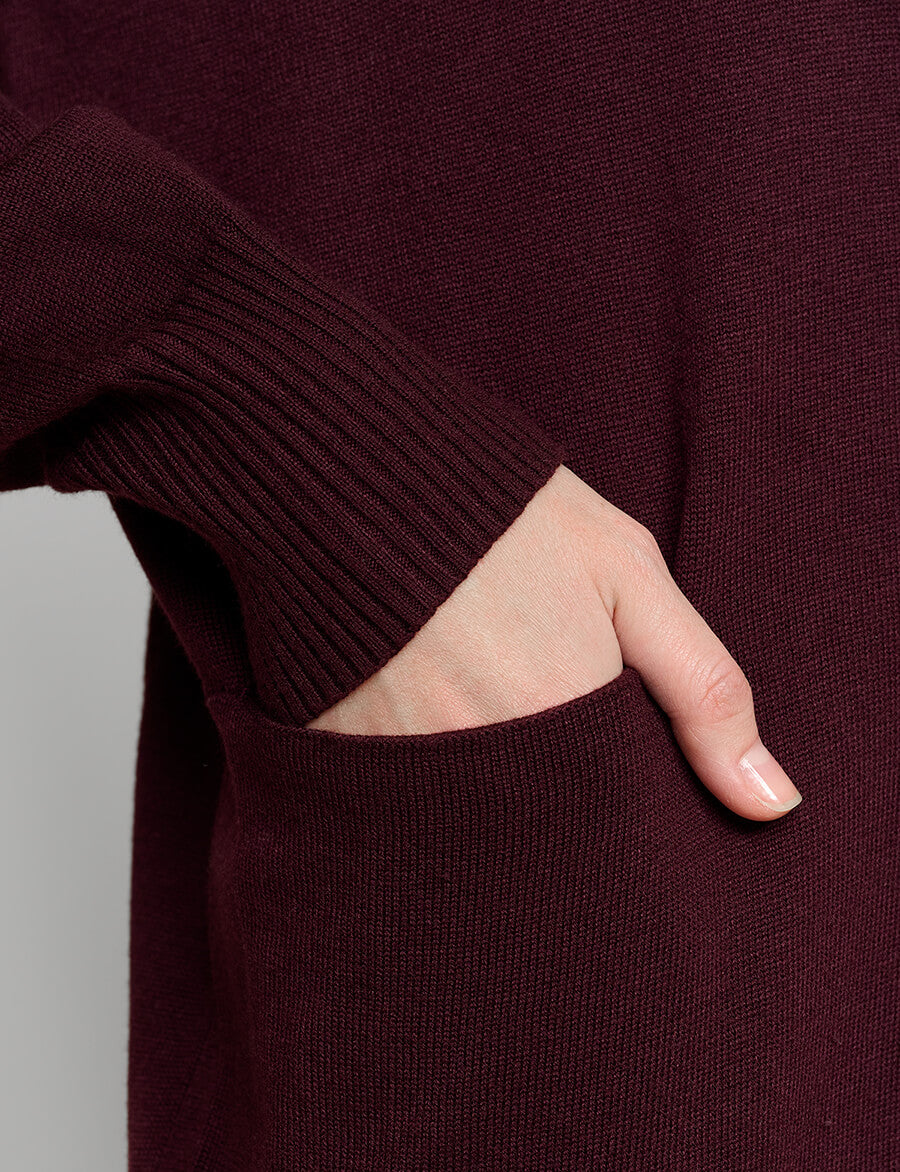 Burgundy Long Cardigan M Burgundy Long Cardigan M